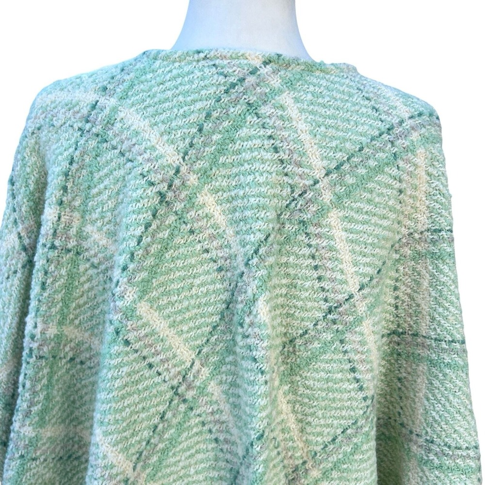 Boyne Valley Weavers Fair Isle Poncho O/S BohPlaid Wool Alpaca Heritage Irish‎ - Picture 5 of 11